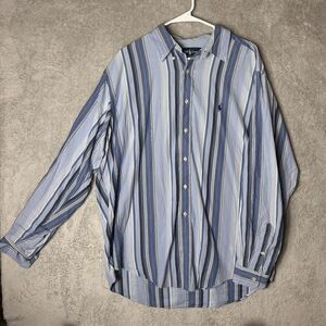 Polo Ralph Lauren Men's Long Sleeve Striped Button Down Size Xl Blue